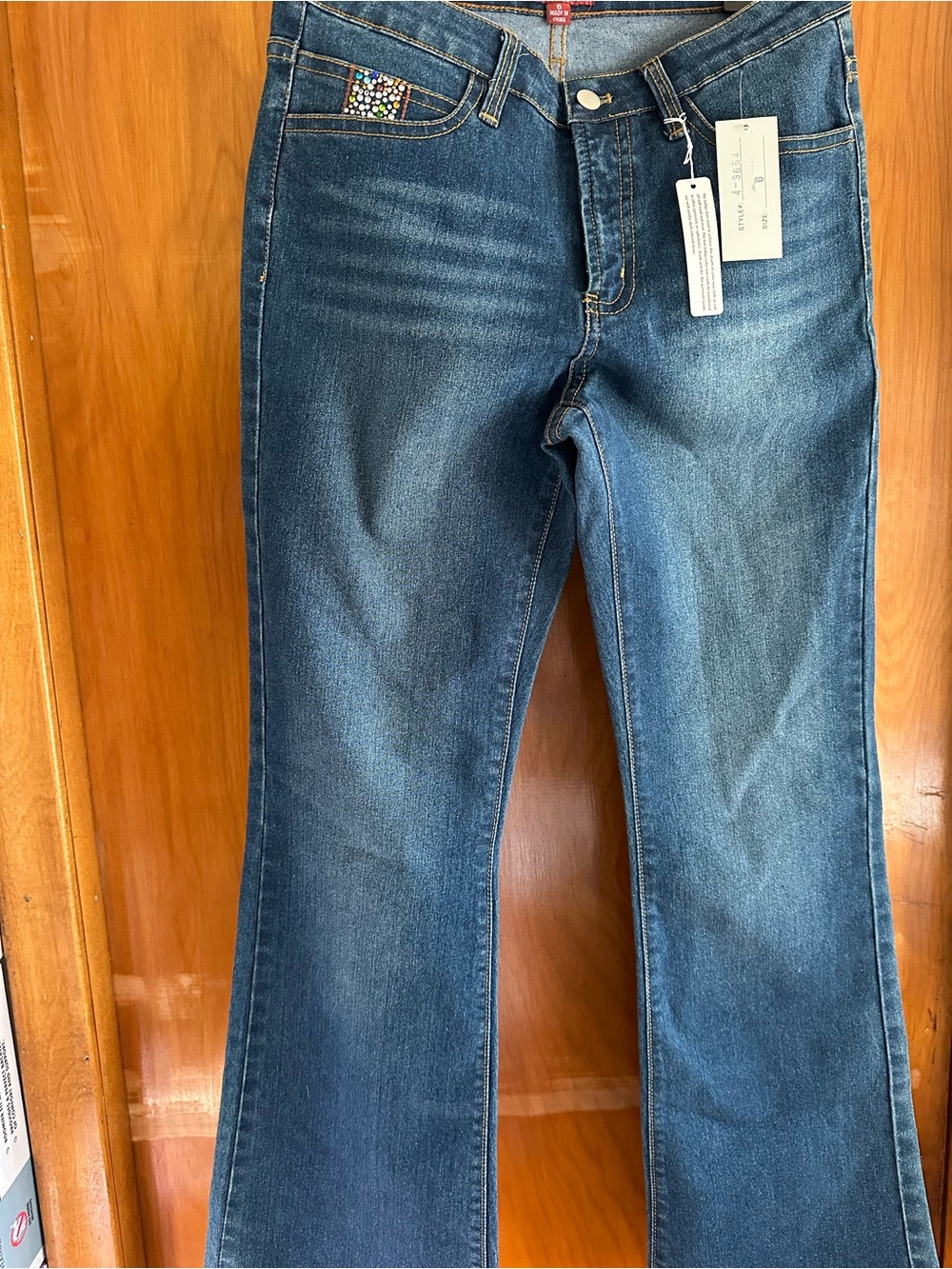Azita Jeans Size 6 Y2K Rhinestone Bling Bootcut NWT